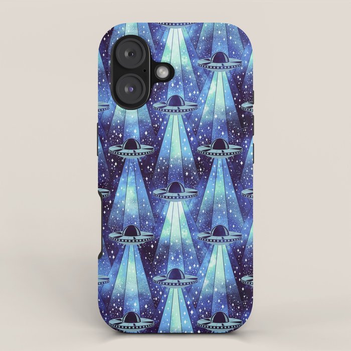 Cosmic UFO - mysterious blue flash iPhone Case Gallery Image 1