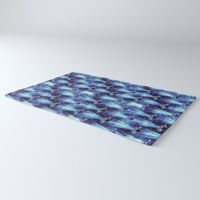 Cosmic UFO - mysterious blue flash Rug Gallery Image 3