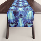 Cosmic UFO - mysterious blue flash Table Runner Gallery Image 1