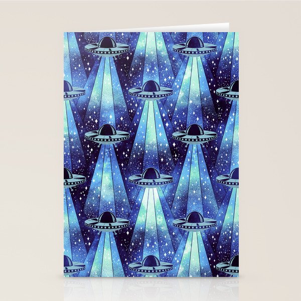 Cosmic UFO - mysterious blue flash Stationery Card Gallery Image 1