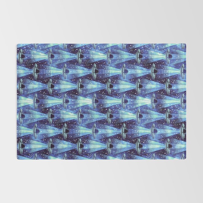 Cosmic UFO - mysterious blue flash Rug Gallery Image 2