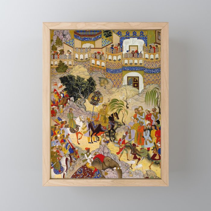 Farrukh Beg. Akbar's Triumphal Entry into Surat. Akbarnama Mini Art Print Gallery Image 1