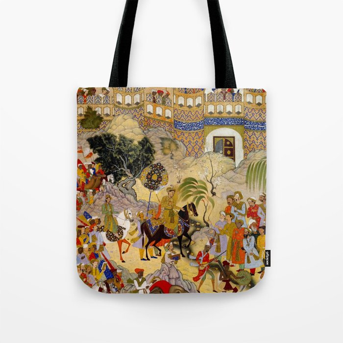 Farrukh Beg. Akbar's Triumphal Entry into Surat. Akbarnama Tote Bag Gallery Image 1