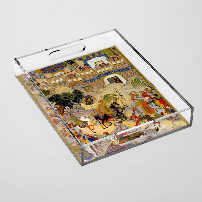 Farrukh Beg. Akbar's Triumphal Entry into Surat. Akbarnama Acrylic Tray Gallery Image 1