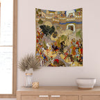 Farrukh Beg. Akbar's Triumphal Entry into Surat. Akbarnama Wall Tapestry Gallery Image 2