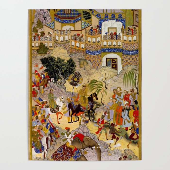 Farrukh Beg. Akbar's Triumphal Entry into Surat. Akbarnama Poster Gallery Image 4