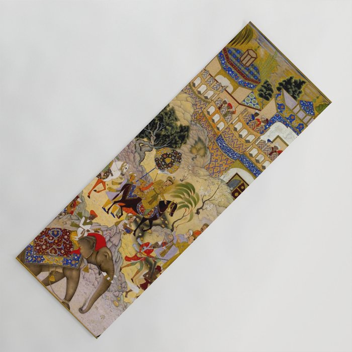 Farrukh Beg. Akbar's Triumphal Entry into Surat. Akbarnama Yoga Mat Gallery Image 1
