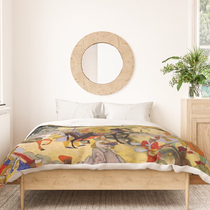 Farrukh Beg. Akbar's Triumphal Entry into Surat. Akbarnama Duvet Cover Gallery Image 3