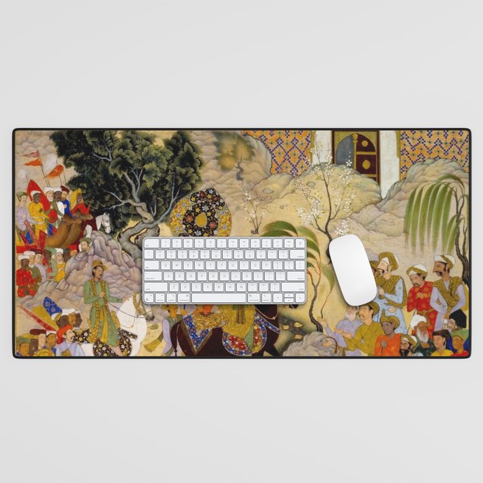Farrukh Beg. Akbar's Triumphal Entry into Surat. Akbarnama Desk Mat Gallery Image 1