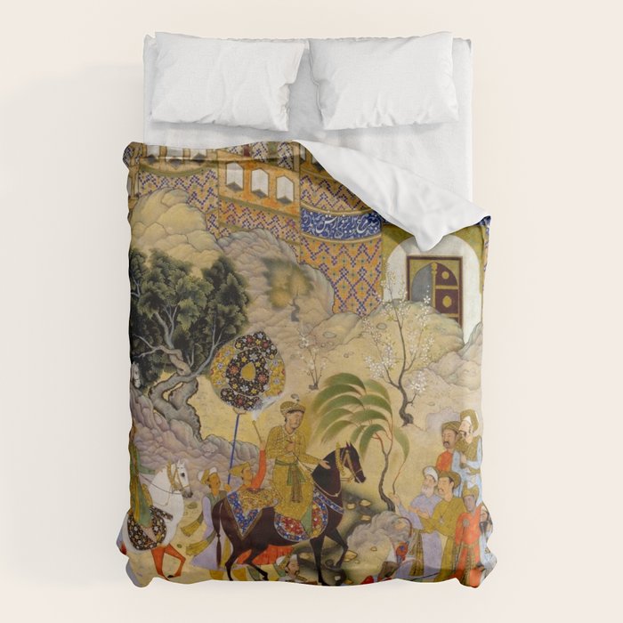 Farrukh Beg. Akbar's Triumphal Entry into Surat. Akbarnama Duvet Cover Gallery Image 1