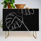 Monstera minimal - black Credenza Gallery Image 1