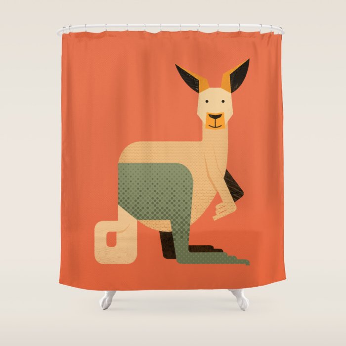 Whimsy Kangaroo Shower Curtain Gallery Image 1