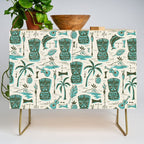 Tropical Tiki - Cream & Aqua Credenza Gallery Image 1