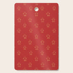Red gingerbread christmas cookie pattern Cutting Board Gallery Image 1