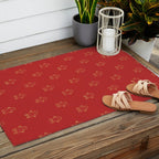Red gingerbread christmas cookie pattern Outdoor Rug Gallery Image 2