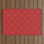 Red gingerbread christmas cookie pattern Outdoor Rug Gallery Image 1