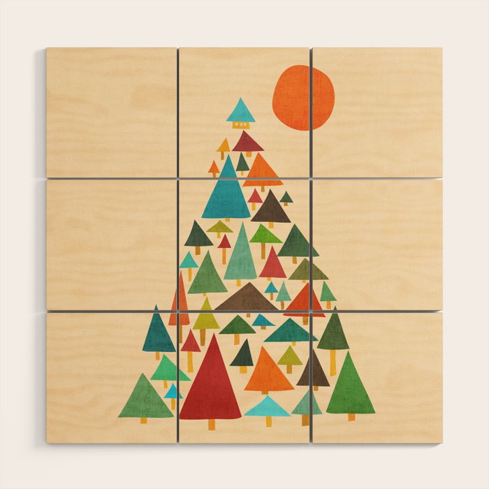 The house at the pine forest Wood Wall Art Gallery Image 1