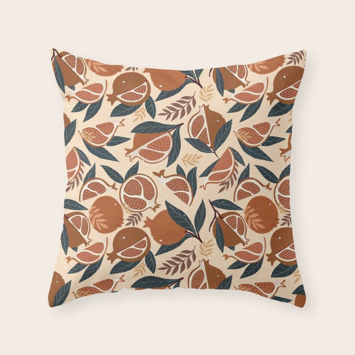 Pomegranate - Terracotta Throw Pillow Gallery Image 6