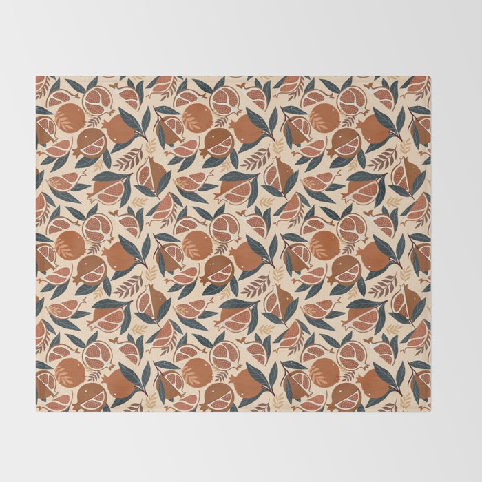Pomegranate - Terracotta Throw Blanket Gallery Image 2