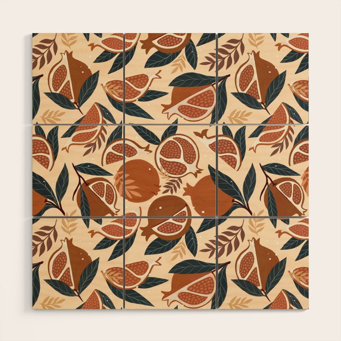 Pomegranate - Terracotta Wood Wall Art Gallery Image 1