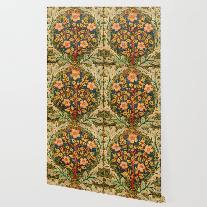 William Morris "Rose Wreath" Wallpaper Gallery Image 2