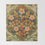 William Morris "Rose Wreath" Throw Blanket Gallery Image 2