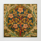 William Morris "Rose Wreath" Wood Wall Art Gallery Image 1
