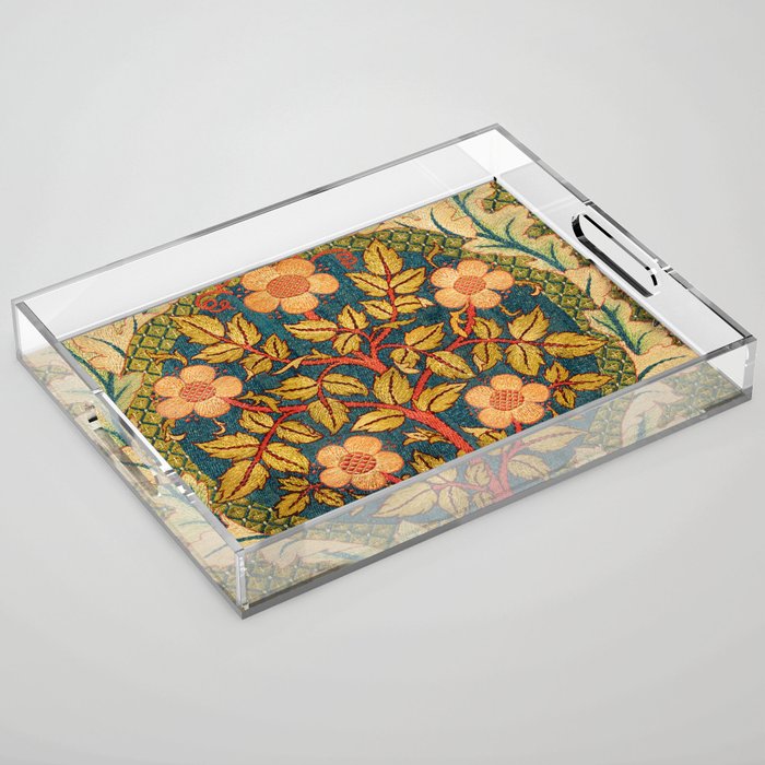 William Morris "Rose Wreath" Acrylic Tray Gallery Image 1