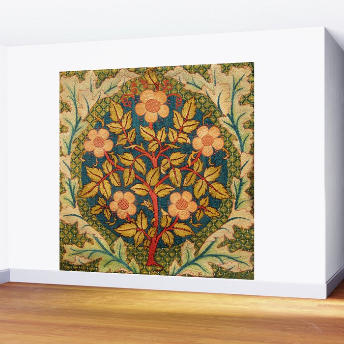 William Morris "Rose Wreath" Wall Mural Gallery Image 2