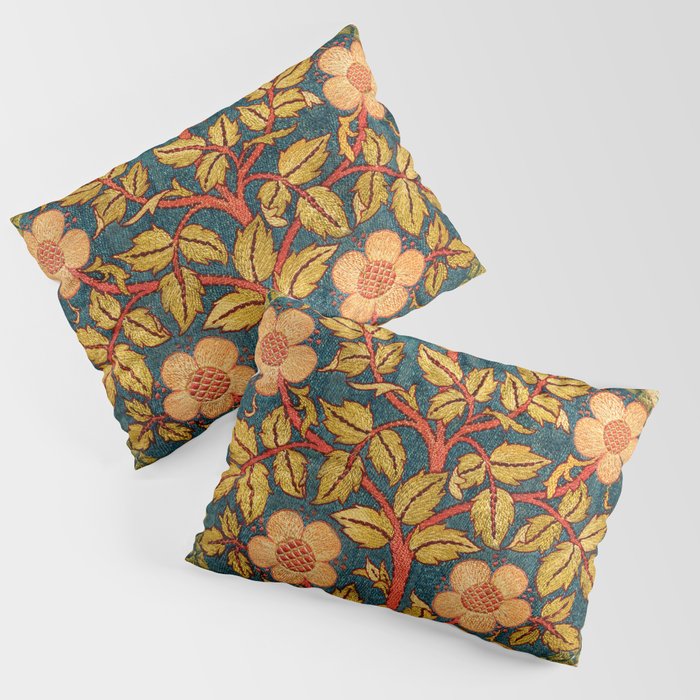 William Morris "Rose Wreath" Pillow Sham Gallery Image 1