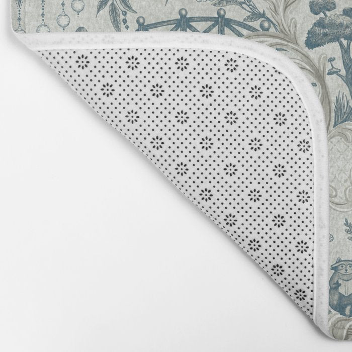 Fairytale Forest Raccoons - charming blue Bath Mat Gallery Image 2