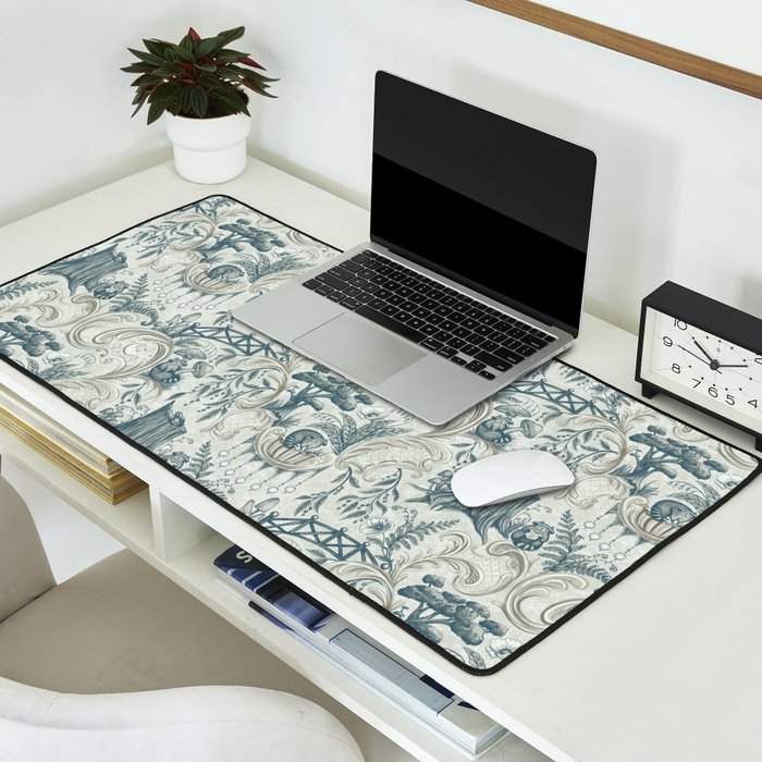 Fairytale Forest Raccoons - charming blue Desk Mat Gallery Image 2