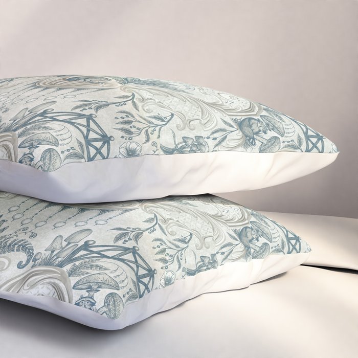 Fairytale Forest Raccoons - charming blue Pillow Sham Gallery Image 3