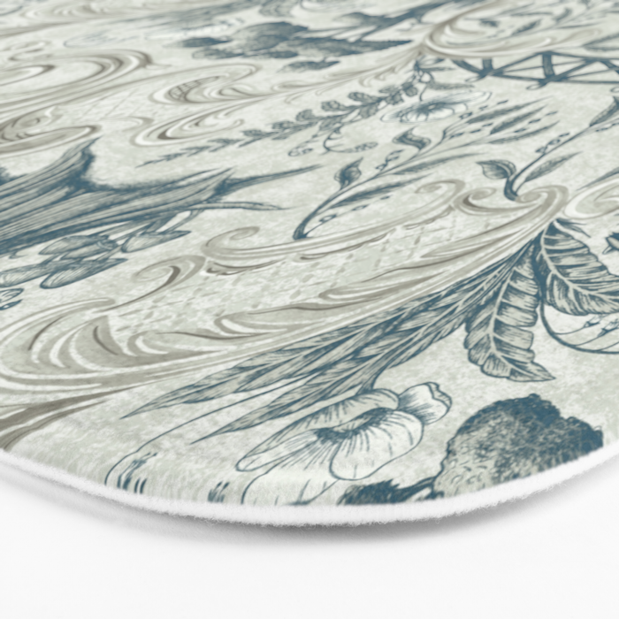 Fairytale Forest Raccoons - charming blue Bath Mat Gallery Image 3