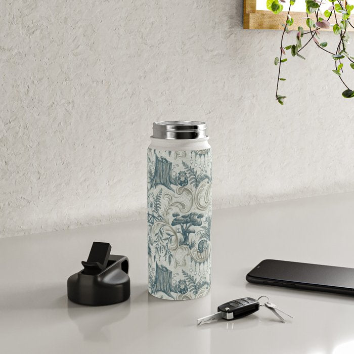 Fairytale Forest Raccoons - charming blue Water Bottle Gallery Image 4