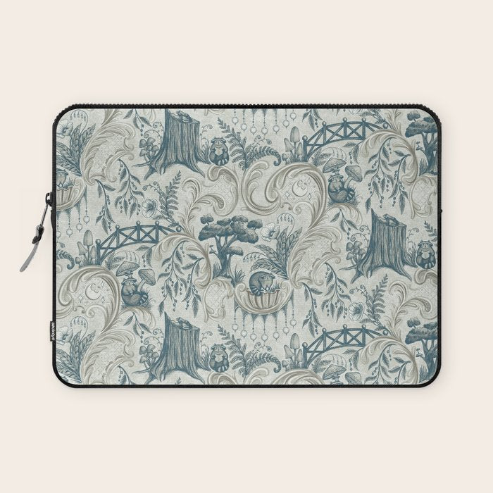 Fairytale Forest Raccoons - charming blue Laptop Sleeve Gallery Image 1