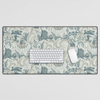 Fairytale Forest Raccoons - charming blue Desk Mat Gallery Image 1
