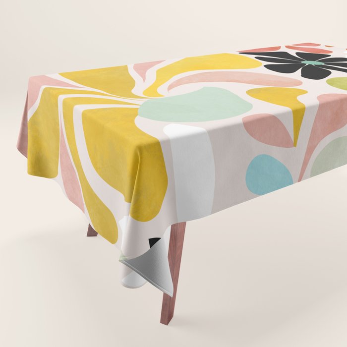 floral shapes retro Tablecloth Gallery Image 1