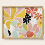 floral shapes retro Serving Tray Gallery Image 1