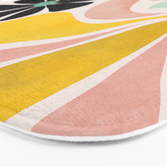 floral shapes retro Bath Mat Gallery Image 3