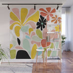 floral shapes retro Wall Mural Gallery Image 1