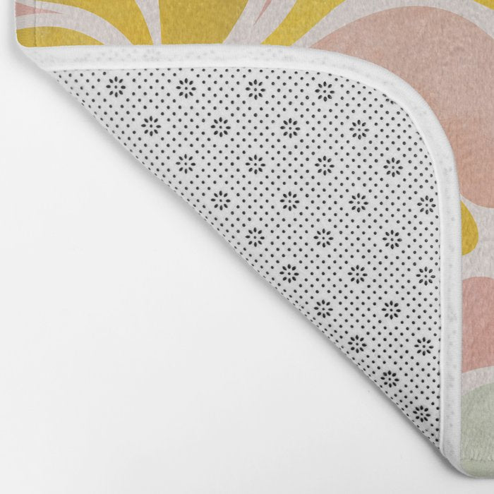 floral shapes retro Bath Mat Gallery Image 2