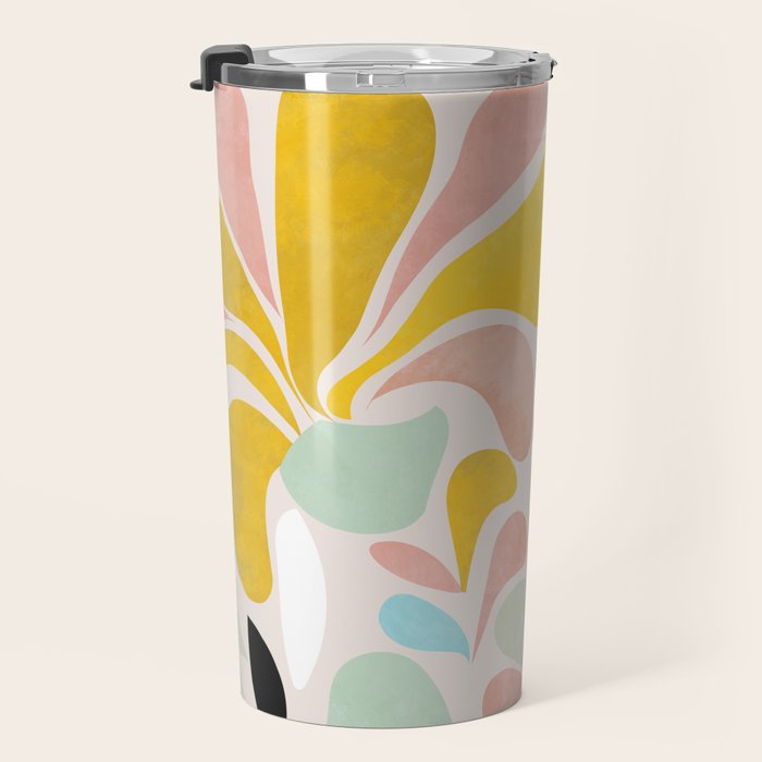 floral shapes retro Travel Mug Gallery Image 3