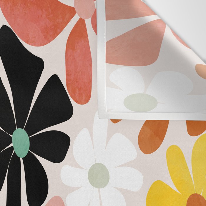 floral shapes retro Wall Tapestry Gallery Image 3
