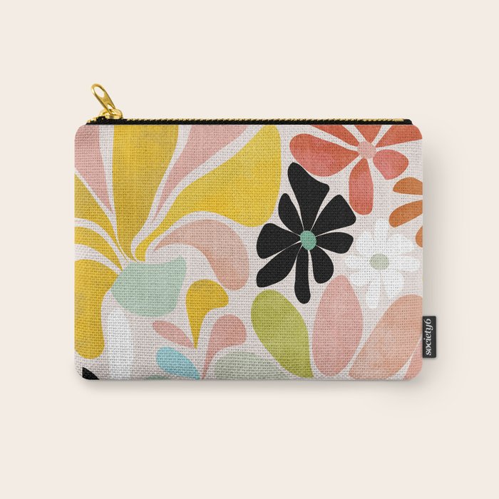 floral shapes retro Carry All Pouch Gallery Image 1