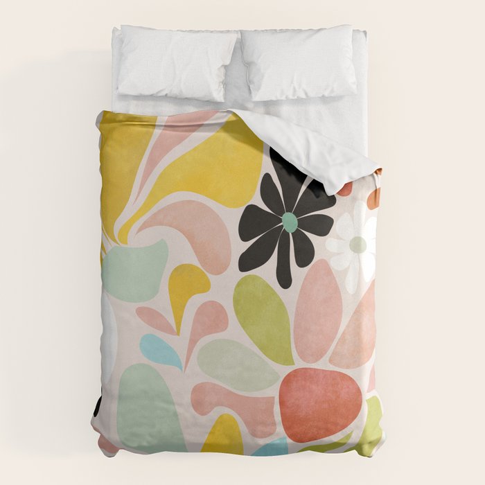 floral shapes retro Duvet Cover Gallery Image 6