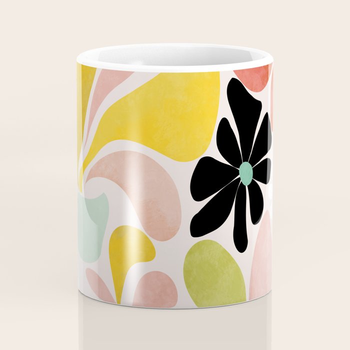 floral shapes retro Coffee Mug Gallery Image 4