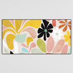 floral shapes retro Desk Mat Gallery Image 3