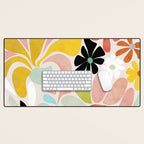 floral shapes retro Desk Mat Gallery Image 1