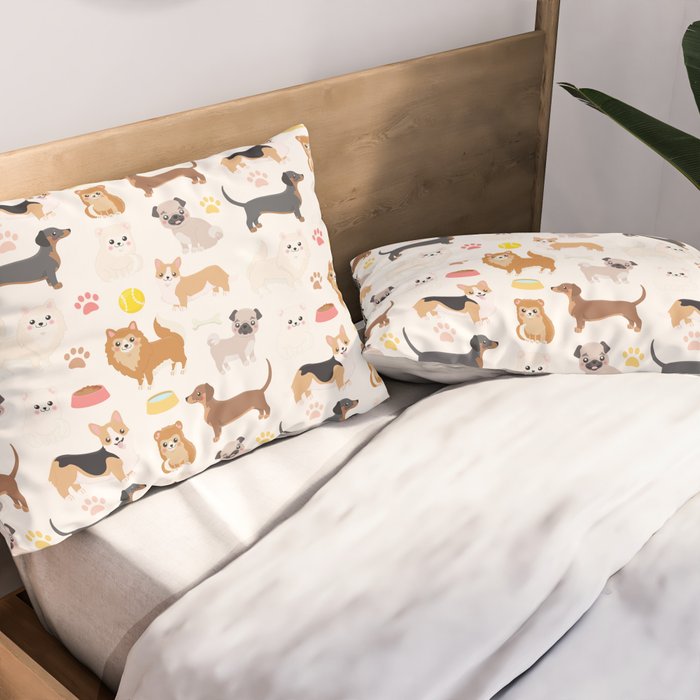 Cute Dog Pattern Pillow Sham Gallery Image 2